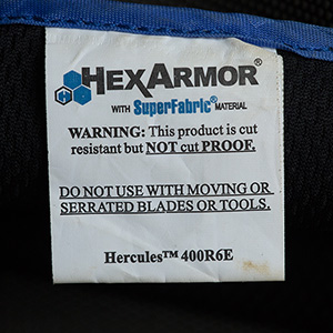 Tag inside Hercules 400R6E glove.